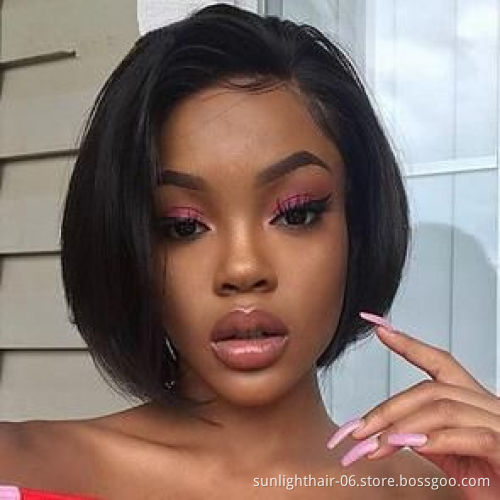 Dorpshipping Straight Bob Wig short bob 100% Human Wigs wig human hair wavy 13x4  lace frontal BOB
